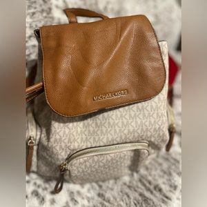 Michael Kors brown/White backpack